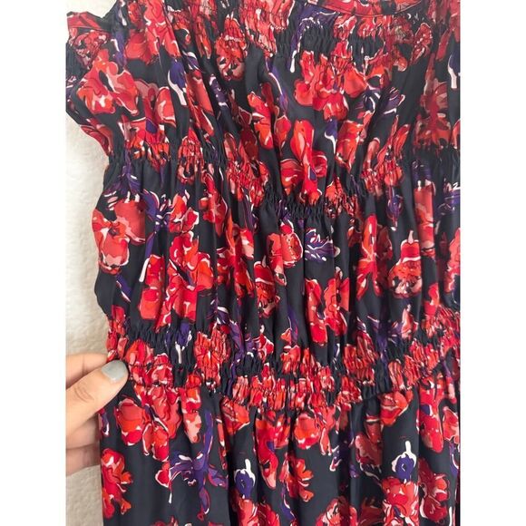 NWOT natalie martin GINA silk MAXI dress watercolor print small - Picture 9 of 11
